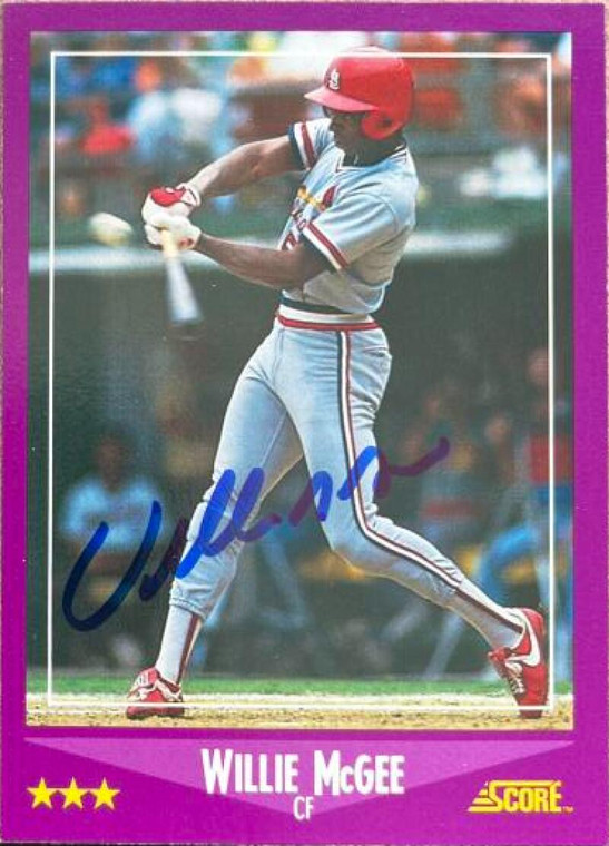 Willie McGee Autographed 1988 Score #40