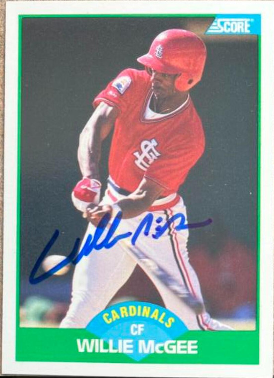 Willie McGee Autographed 1989 Score #88