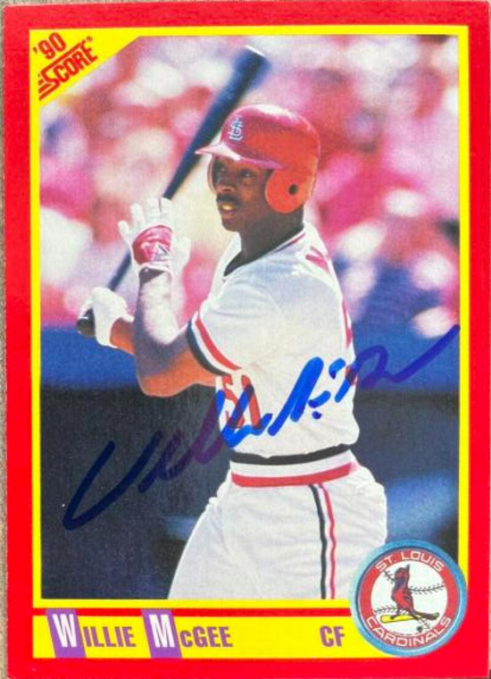 Willie McGee Autographed 1990 Score #374