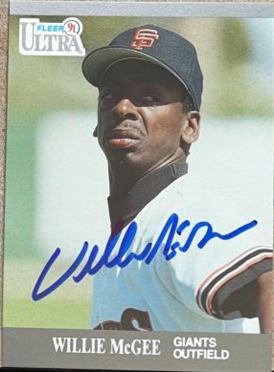 Willie McGee Autographed 1991 Fleer Ultra #325