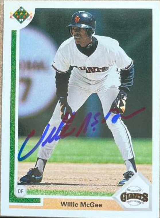 Willie McGee Autographed 1991 Upper Deck #721