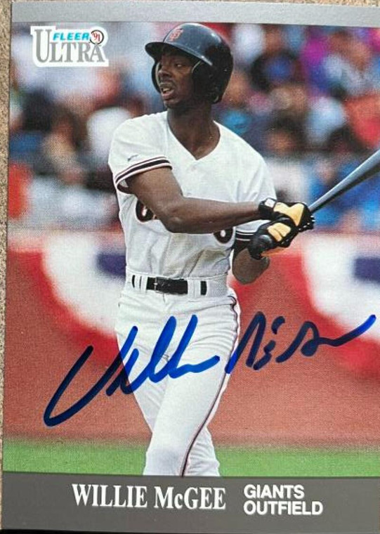 Willie McGee Autographed 1991 Fleer Ultra Update #U-118