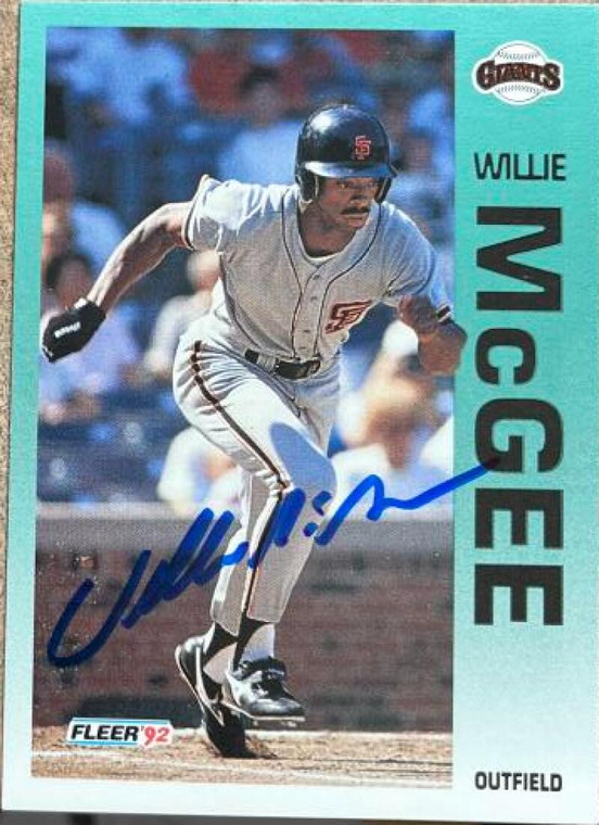Willie McGee Autographed 1992 Fleer #643