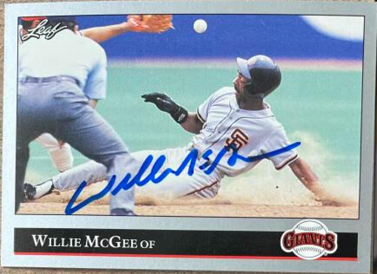 Willie McGee Autographed 1992 Leaf #47