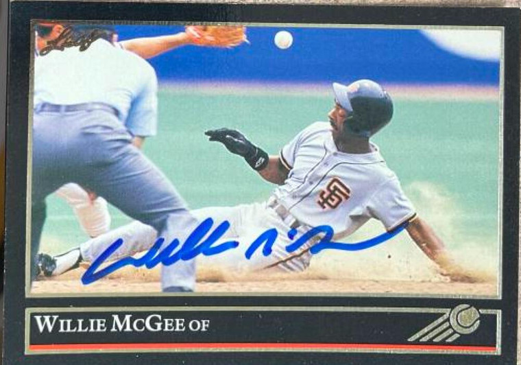 Willie McGee Autographed 1992 Leaf Black Gold #47