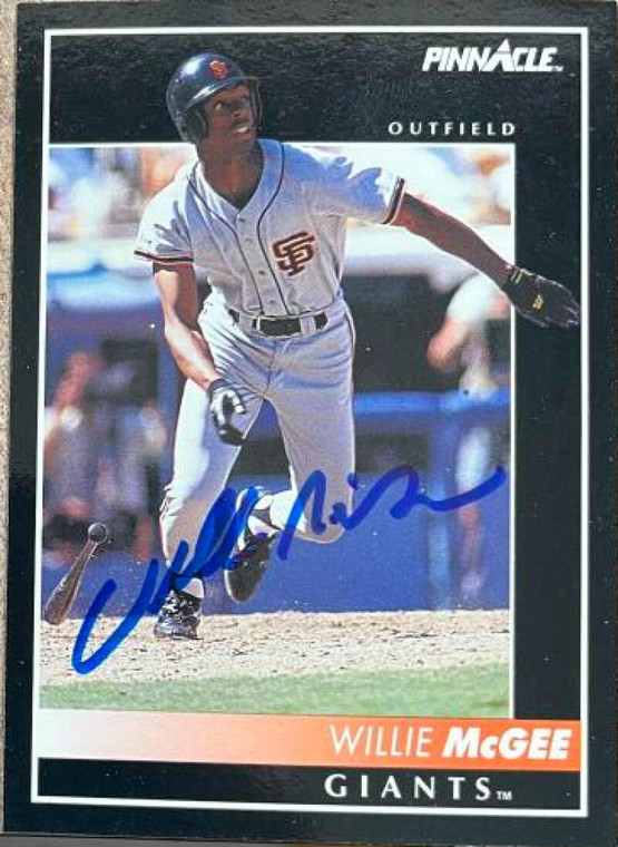 Willie McGee Autographed 1992 Pinnacle #7