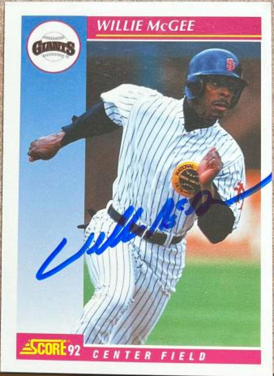 Willie McGee Autographed 1992 Score #112