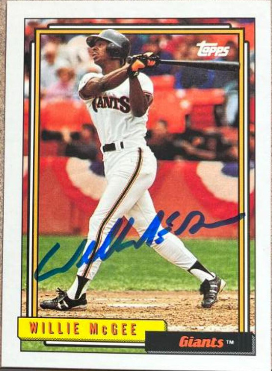 Willie McGee Autographed 1992 Topps #65