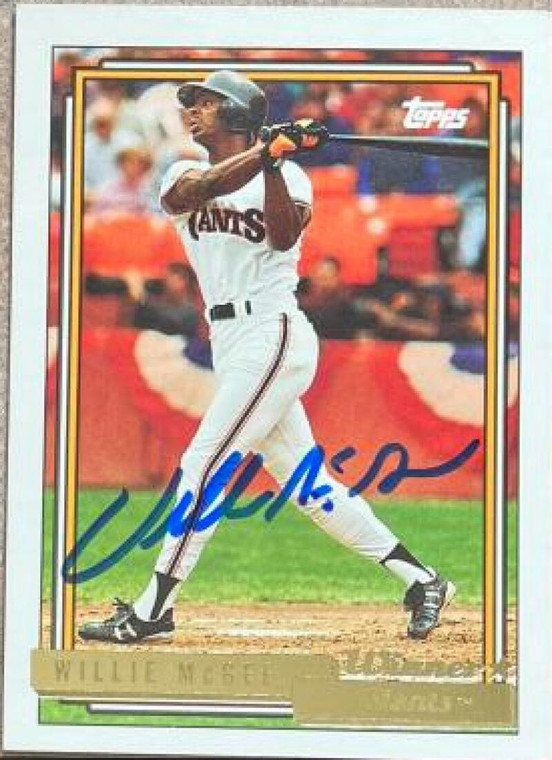 Willie McGee Autographed 1992 Topps Gold Winner #65