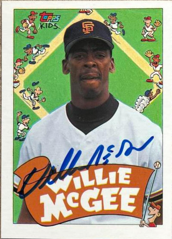 Willie McGee Autographed 1992 Topps Kids #61