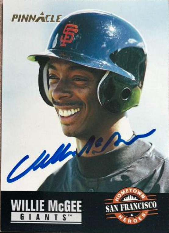 Willie McGee Autographed 1993 Pinnacle #490 HH