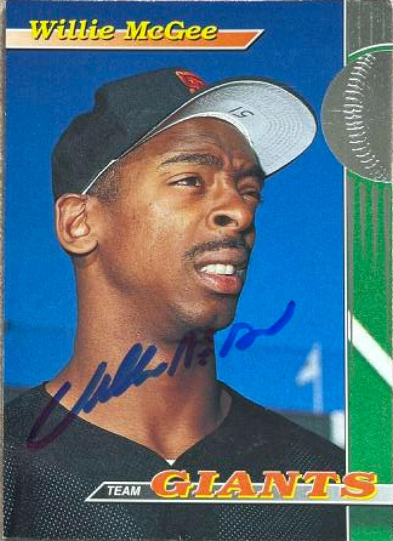 Willie McGee Autographed 1993 Stadium Club San Francisco Giants #11 