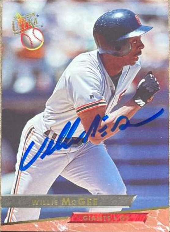 Willie McGee Autographed 1993 Fleer Ultra #487