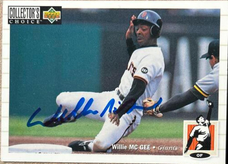 Willie McGee Autographed 1994 Collector's Choice #587