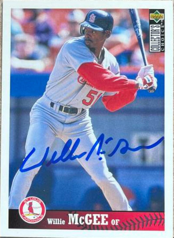 Willie McGee Autographed 1996 Collector's Choice #199