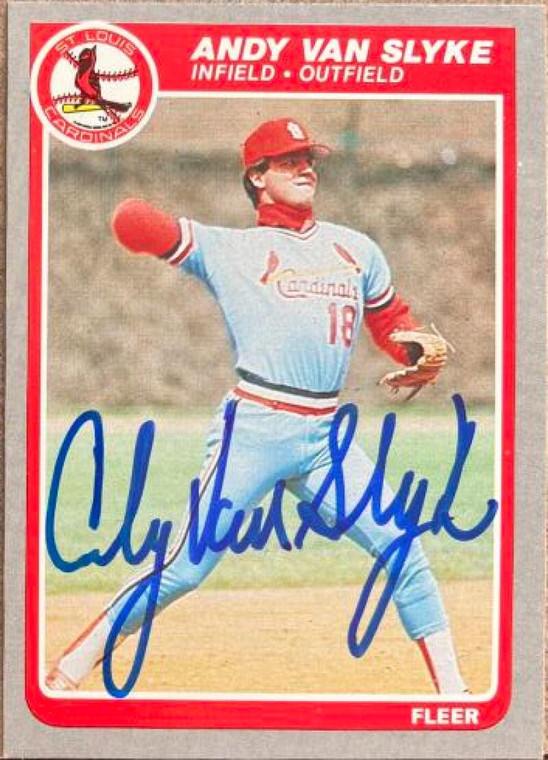 Andy Van Slyke Autographed 1985 Fleer #242 St. Louis Cardinals Card