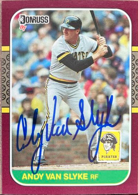Andy Van Slyke Autographed 1987 Donruss Opening Day #161 Pittsburgh Pirates Card