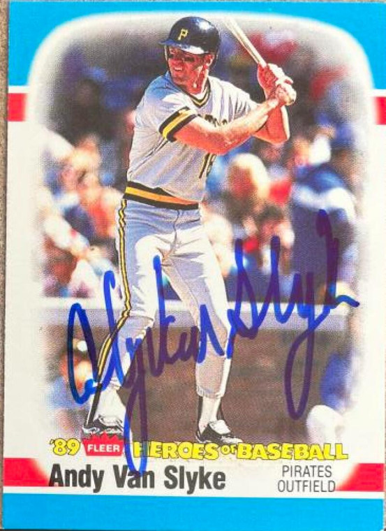 Andy Van Slyke Autographed 1989 Fleer Heroes of Baseball #41