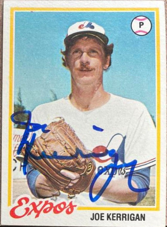Joe Kerrigan Autographed 1978 Topps #549 Montreal Expos Card 