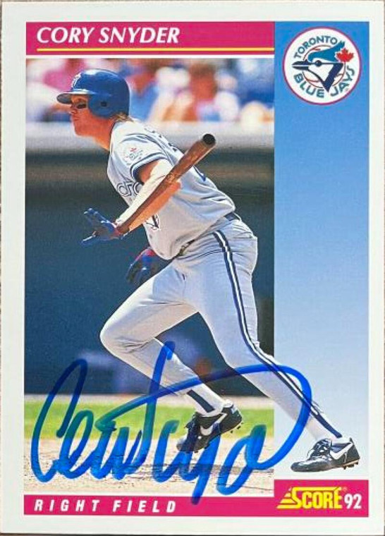 Cory Snyder Autographed 1992 Score #598