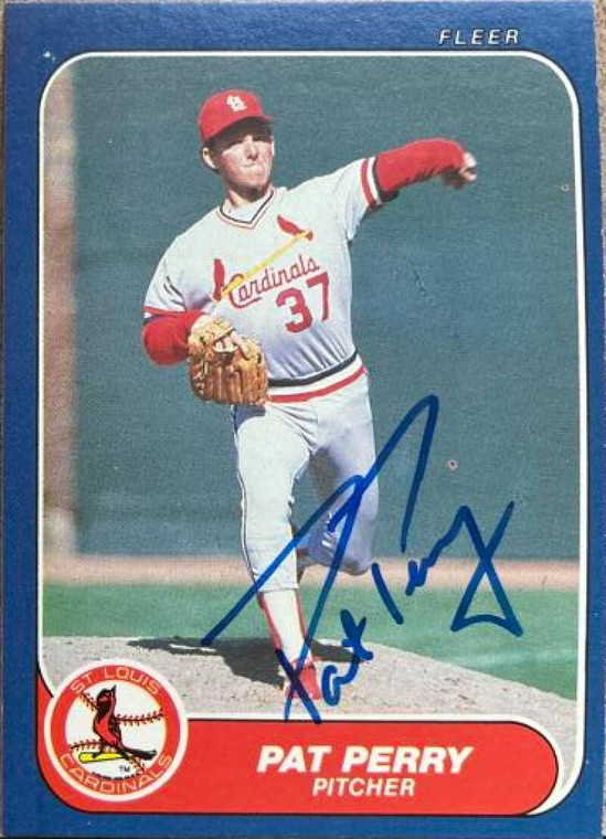 Pat Perry Autographed 1986 Fleer Update #U-89 St. Louis Cardinals Card