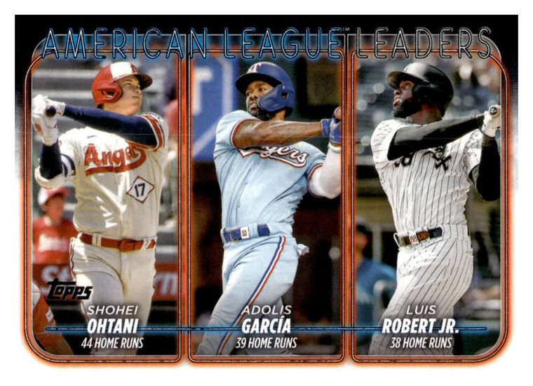 2024 Topps #179 Shohei Ohtani/Adolis Garcia/Luis Robert Jr. League Leaders NM-MT Los Angeles Angels/Texas Rangers/Chicag