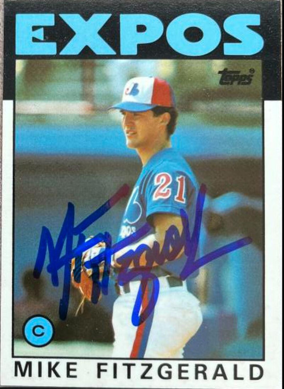Mike Fitzgerald Autographed 1986 Topps Tiffany #503 Montreal Expos Card 