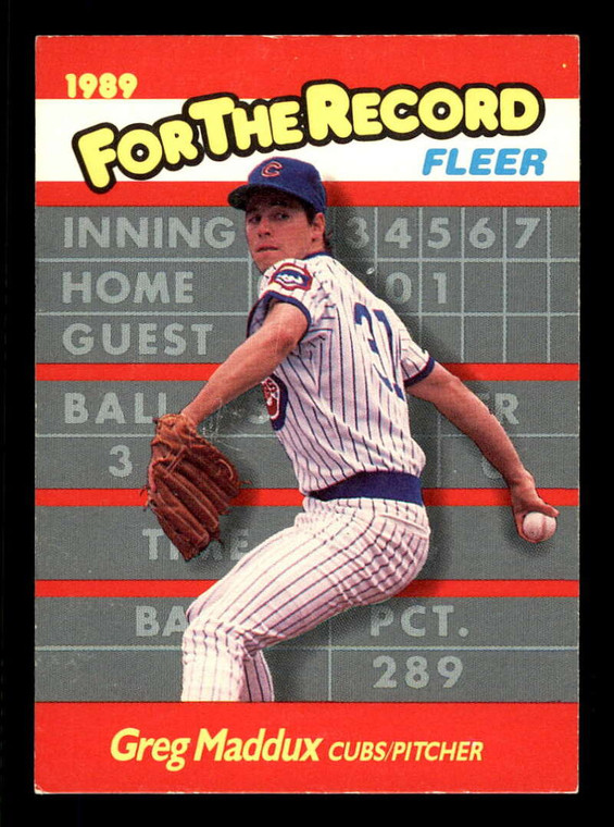 1989 Fleer For The Record #5 Greg Maddux NM/MT Chicago Cubs 