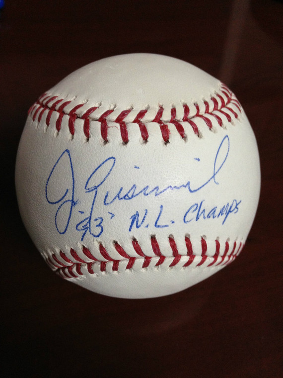 SOLD 873 Jim Eisenreich Autographed ROMLB '93 NL Champs