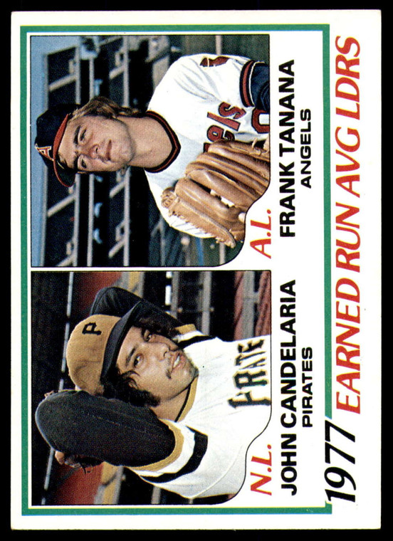 1978 Topps #207 John Candelaria/Frank Tanana ERA Leaders DP COND Pittsburgh Pirates/California Angels 