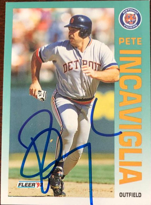 Pete Incaviglia autographed Baseball Card (Detroit Tigers) 1992 Score #306