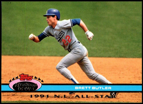 Brett Butler 1991 Stadium Club #389 Los Angeles Dodgers