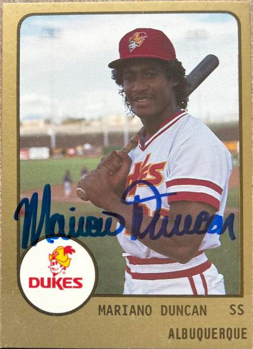 Mariano Duncan Autographed 1988 Pro Cards #255 Albuquerque Dukes Minor ...