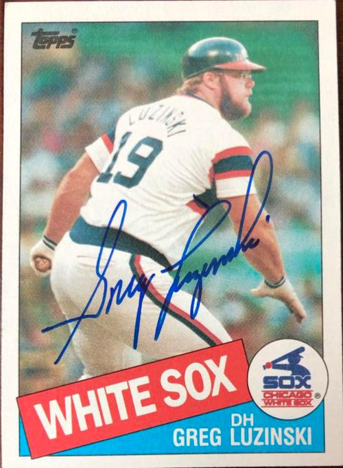 Greg Luzinski autographed baseball card (Chicago White Sox) 1982 Topps #721  In Action