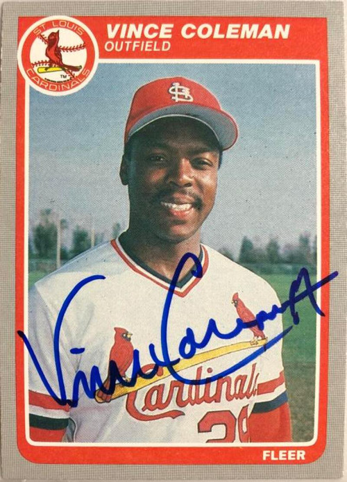 Vince Coleman Autographed 1985 Fleer Update #U-28 - Under the