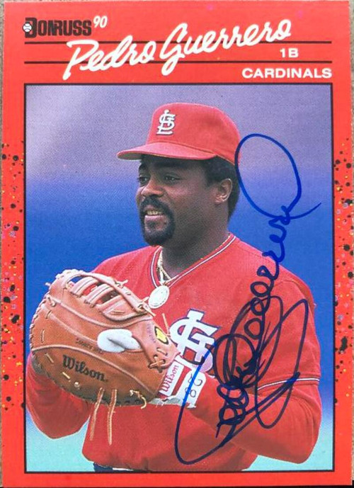 Pedro Guerrero Signed 1990 Donruss Bonus MVP Baseball Card - St Louis  Cardinals