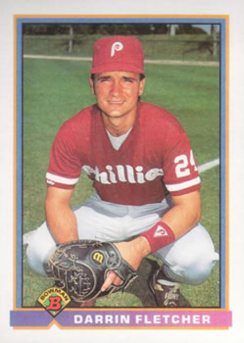 1991 Bowman 496 Darrin Fletcher VG Philadelphia Phillies Under the