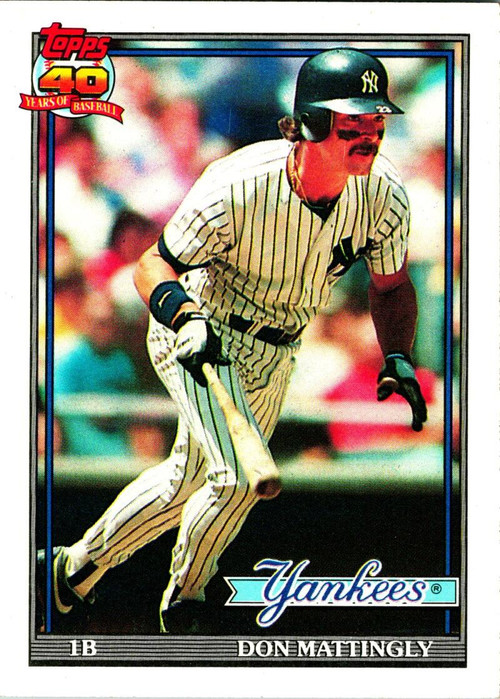 Don Mattingly baseball card (New York Yankees MVP All Star) 1990 Topps  Hills Hit Men #3