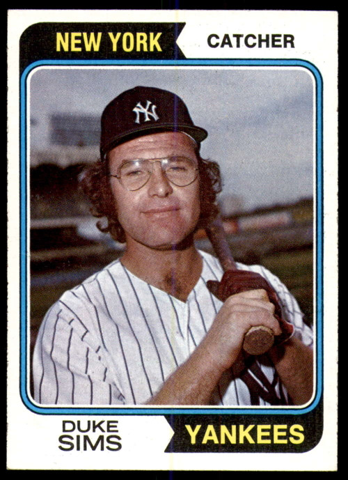 SOLD 98624 1974 Topps #398 Duke Sims VG New York Yankees - Under the ...