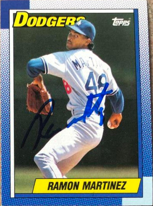 Ramon Martinez Autographed 1990 Target Dodgers #489 - Under the