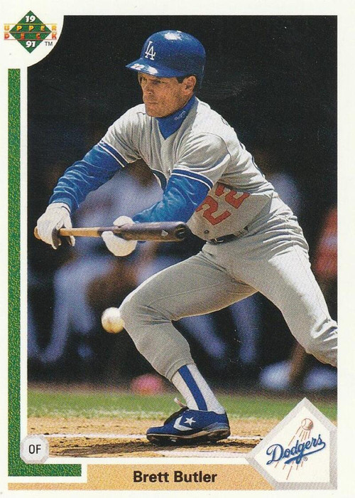 Brett Butler autographed baseball card (Los Angeles Dodgers) 1992