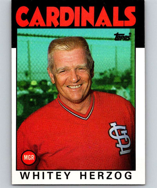 1983 Topps #186 Whitey Herzog MG VG St. Louis Cardinals - Under