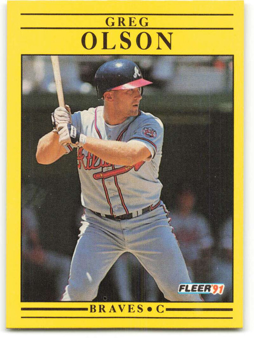  1991 Donruss #285 Greg Olson NM-MT Atlanta Braves Baseball :  Sports & Outdoors