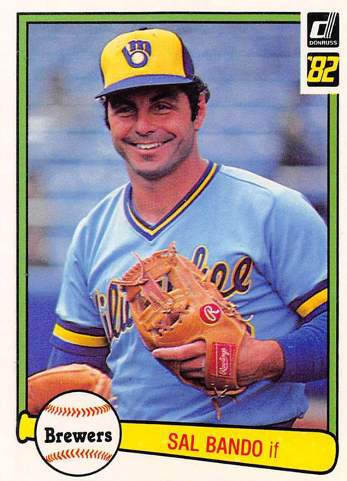 Sal Bando autographed baseball card (Milwaukee Brewers) 1981 Fleer #510
