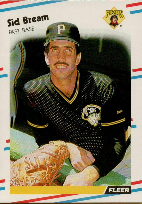 SID BREAM signed autographed baseball card 1990 FLEER 463 PITTSBURGH PIRATES