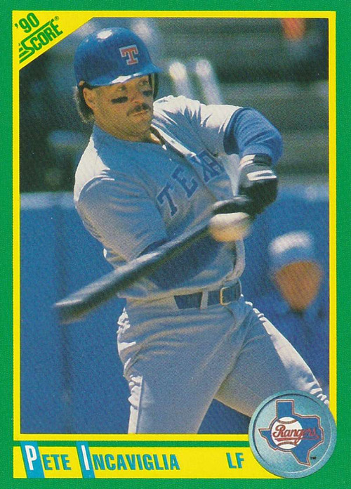 1990 Topps PETE INCAVIGLIA Baseball Card #430. TEXAS RANGERS.