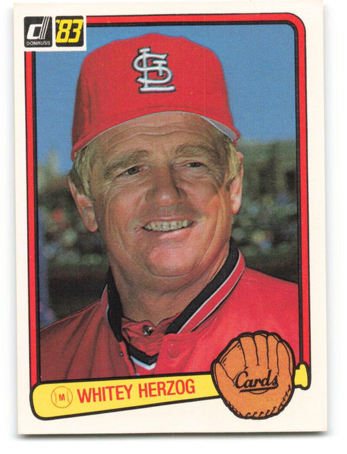 1983 Topps #186 Whitey Herzog MG VG St. Louis Cardinals - Under