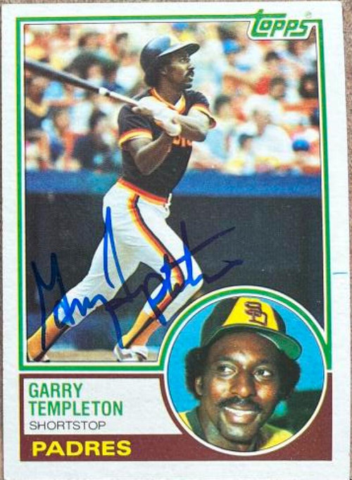 Garry Templeton autographed baseball card (San Diego Padres) 1983 Donruss  #145