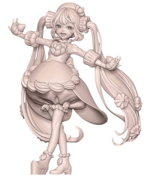 Vocaloid ~ Hatsune Miku Sweet Tea Time Strawberry Short Statue
