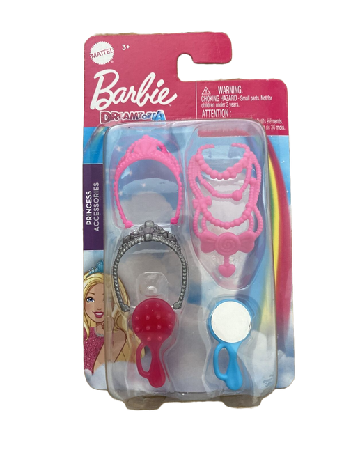 Barbie Dreamtopia Princess Accessories Set with Tiaras, Necklace, Brush, and Mirror